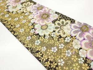 桜尽くしに籠目模様織出し袋帯